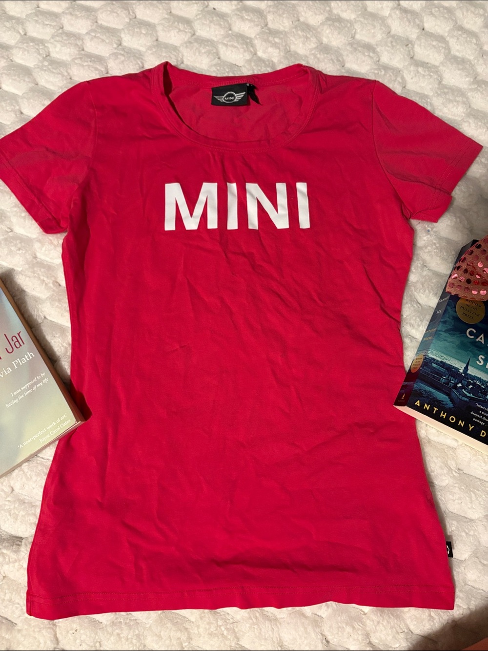 MINI COOPER Women's Hot Pink Logo Short Sleeve Tee